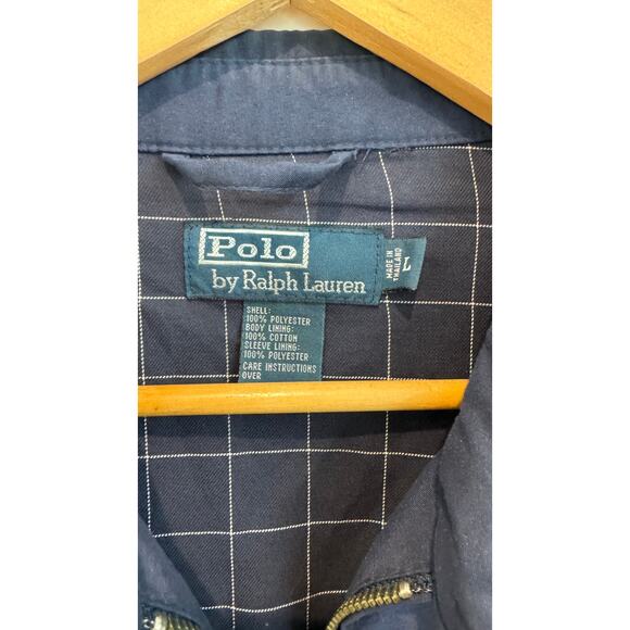 Ralph Lauren Men’s Navy Bomber Jacket – White Pony Logo – Size Large - Picture 5 of 9